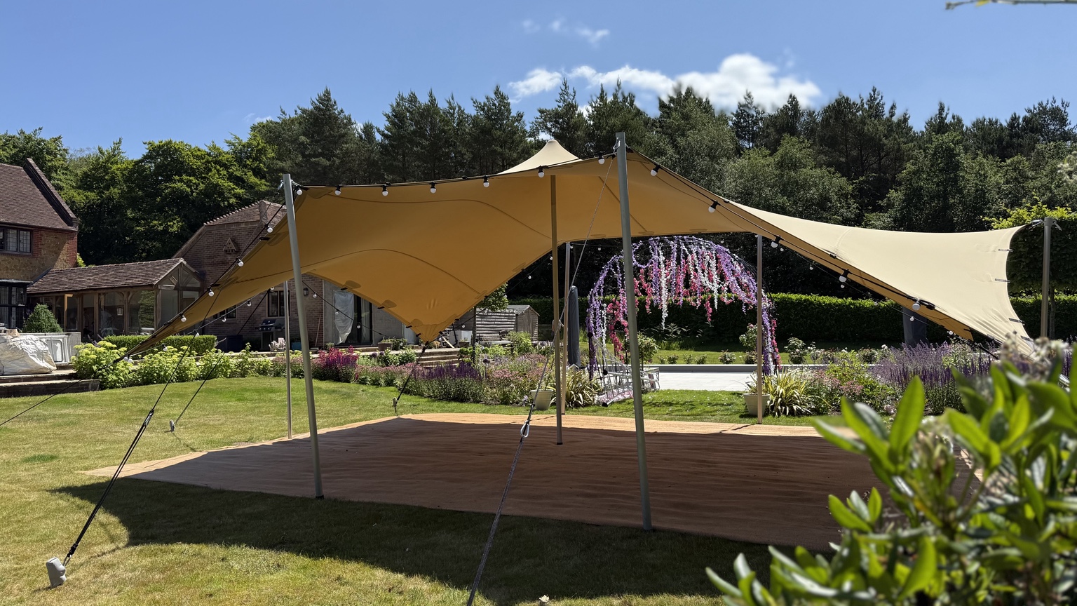 Large stretch tent event setup